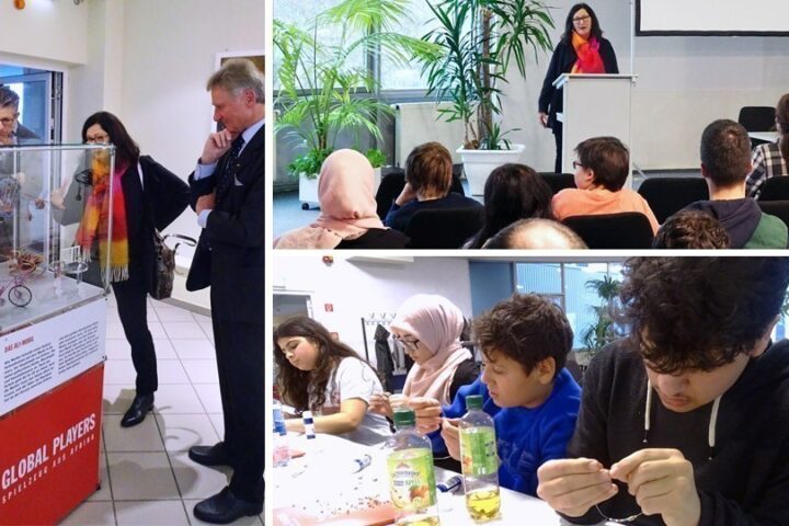 Susanne Anger, Sprecherin von GEMEINSAM MIT AFRIKA, eröffnete im November 2018 die Ausstellung Global Players in Chemnitz._©GEMEINSAM MIT AFRIKA