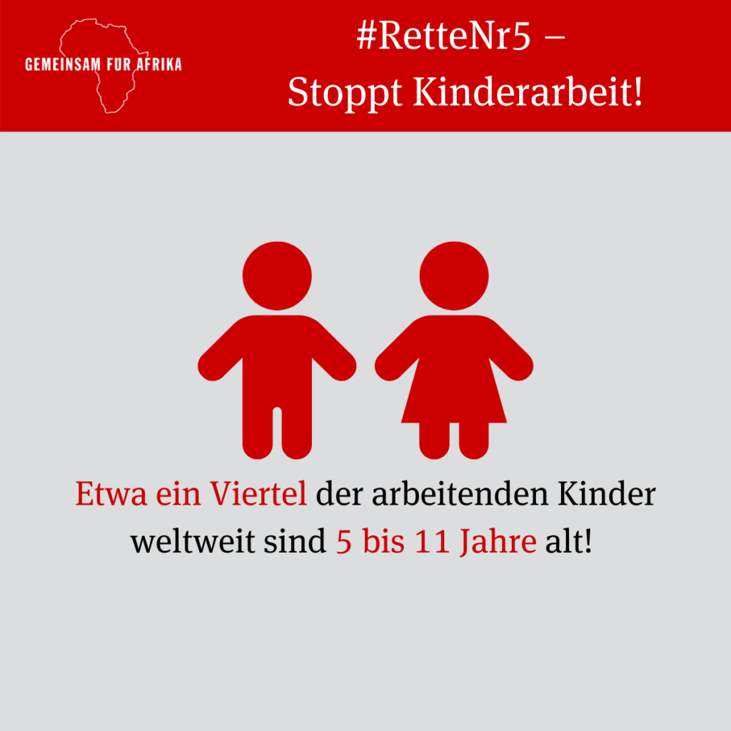 Ein Viertel der arbeitenden Kinder weltweit sind 5 bis 11 Jahre alt